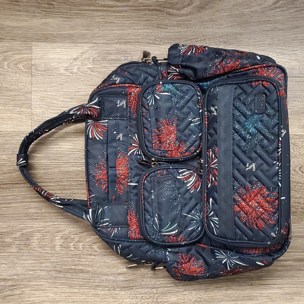 Lug Mini Puddle Jumper 2 crossbody/tote in fireworks navy NWOT